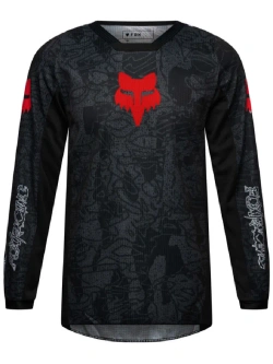Bluza enduro dziecięca Fox 180 Abyss czarno-szaro-czerwona
