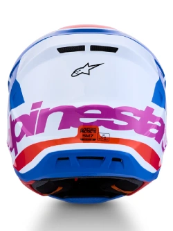 Kask enduro Alpinestars SM7 Core biało-niebiesko-pomarańczowy połysk