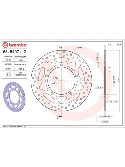 Tarcza Hamulcowa Brembo Serie Oro Fixed Prime Line Kawasaki Ninja 250 SL/ Z 250 SL (15-)/ Ninja 300 (13-)/ Z 300 (15-)/ Versys-X 300 (17-) [śr. 290 mm]