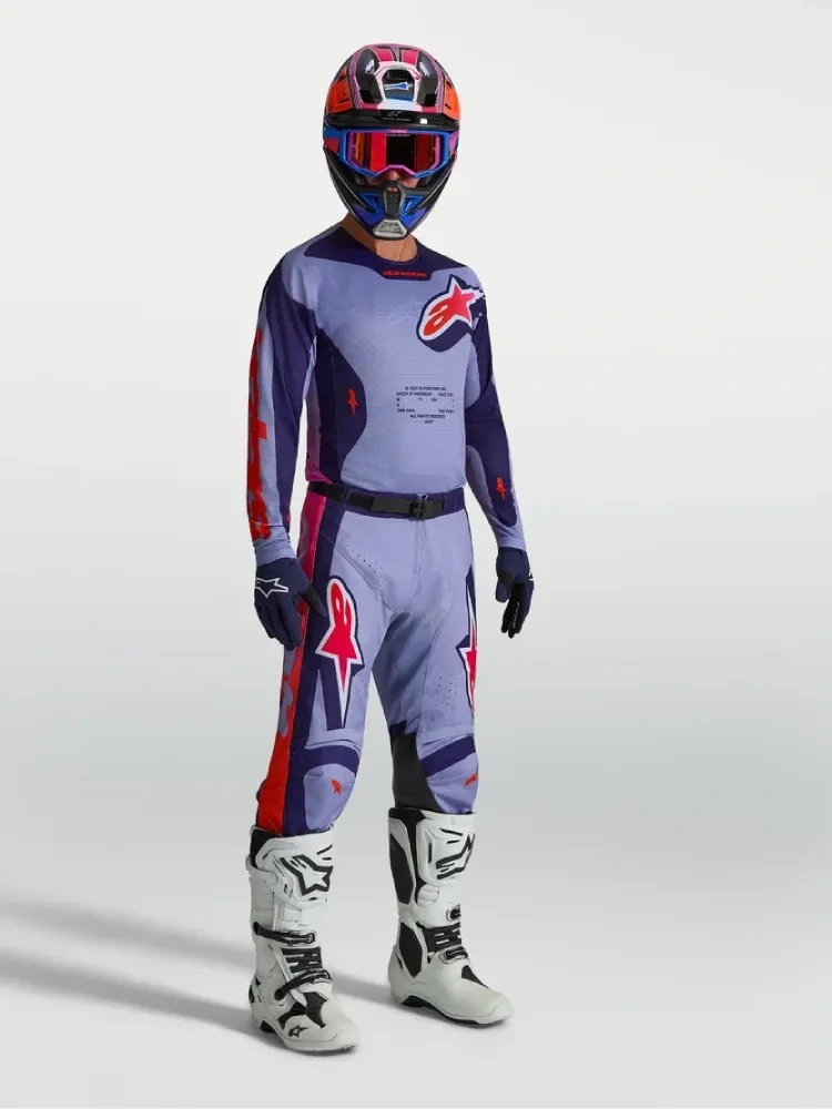 Spodnie cross Alpinestars MX Racer Air Hunt fioletowo-różowe