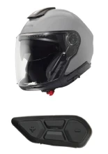 Zestaw: Kask otwarty Schuberth J2 szary + dedykowany interkom motocyklowy