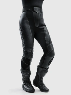 Spodnie motocyklowe damskie skórzane Rebelhorn Diva czarne