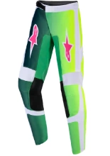 Spodnie cross dziecięce Alpinestars MX Fluid Portl zielono-biało-czarne