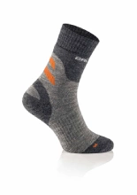 Skarpety termoaktywne damskie Brubeck Trekking Merino szaro-pomarańczowe