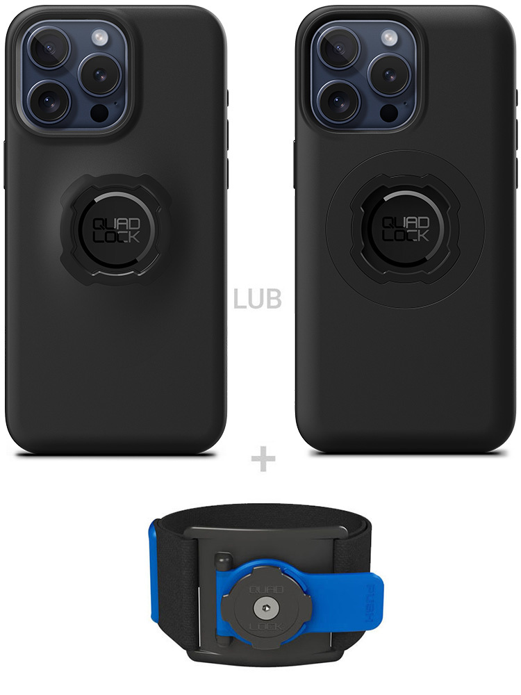 Zestaw do biegania: etui na telefon iPhone 15 Pro Max + opaska sportowa Quad Lock