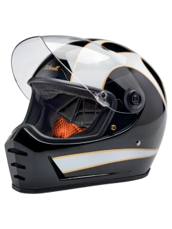 Kask integralny Biltwell Lane Splitter Flames czarno-biały