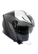 Kask otwarty AGV K-5 Jet Evo Control czarno-biały matowy