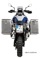 Zestaw: kufry boczne srebrne Zega Mundo + stelaże czarne Touratech BMW F 900 GS (24-) [poj.: 31+38l]