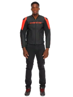 Kurtka motocyklowa skórzana Dainese Racing 5 czerwono-czarna