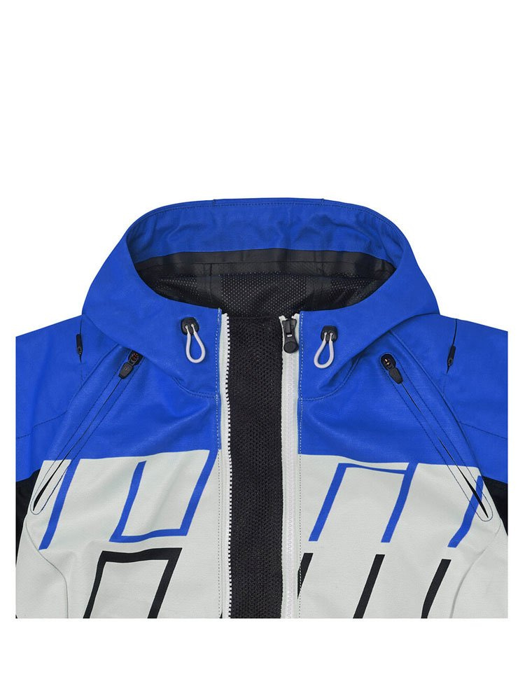 Kurtka motocyklowa tekstylna Icon Airform Retro niebiesko-biało-czarna