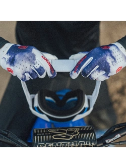 Rękawice cross 100% iTrack niebiesko-białe