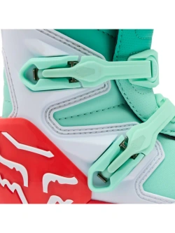 Buty enduro damskie Fox Comp biało-zielono-czerwone