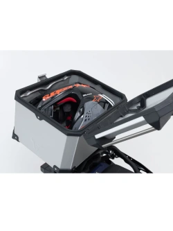 Zestaw: kufer centralny TRAX ADV + stelaż Street-rack SW-Motech KTM 250 Adventure (25)/ 390 Adventure (25)/ R/ X (25-) srebrny [poj.: 38l]