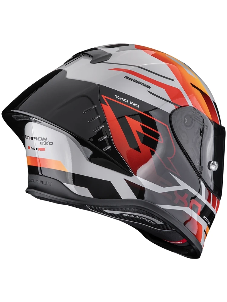 Kask integralny Scorpion EXO-R1 EVO II Air Adrenaline szaro-czerwono-pomarańczowy