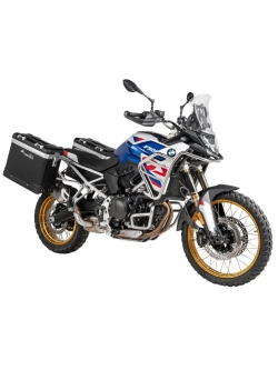 Zestaw: kufry boczne czarne "And-Black" Zega Pro + stelaże srebrne Touratech BMW F 900 GS (24-) [poj.: 38+45l]