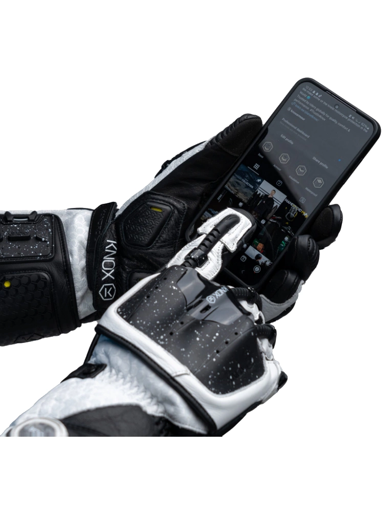 Rękawice motocyklowe Knox Handroid MK5 czarno-białe
