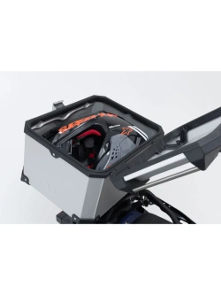 Zestaw: kufer centralny TRAX ADV + stelaż Street-rack SW-Motech BMW F 450 GS (25-) srebrny [poj.: 38l]