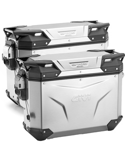 Zestaw kufrów bocznych GIVI Trekker Outback EVO Smart 33/37 aluminiowych, anodyzowanych [z 5 wkładkami SLR; poj.: prawy 33 l, lewy: 37 l]