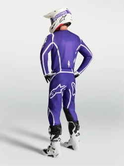 Spodnie cross Alpinestars MX Fluid Apex V2 biało-niebieskie