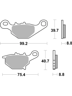 Klocki hamulcowe Brembo SD Suzuki RM 85 (02-23) [na tył, kpl. na 1 tarczę]