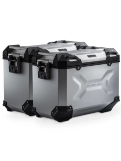Zestaw: kufry boczne TRAX ADV + stelaże PRO SW-Motech Ducati Multistrada V2/ S (12,13,14) (24-) srebrne [poj.: 2 x 45 L]