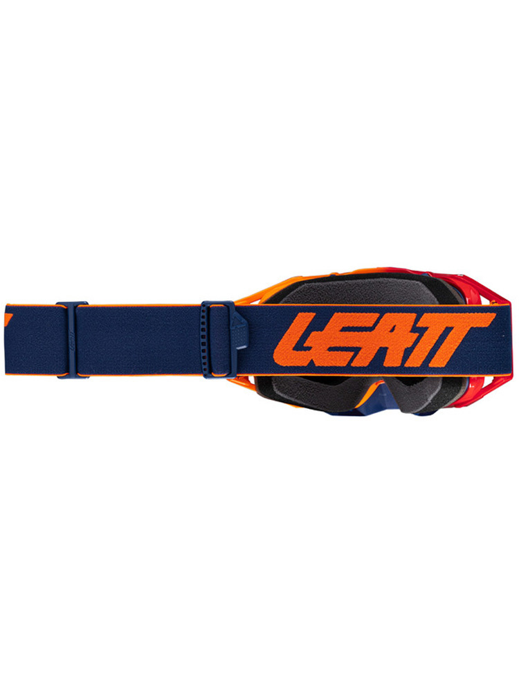 Gogle motocyklowe Leatt Velocity 6.5 Iriz 30 Vlt Cryztal Flame z lustrzaną szarą szybą niebiesko-pomarańczowe