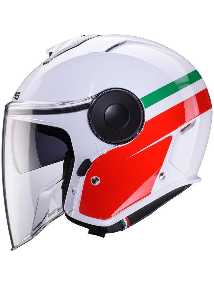 Kask otwarty Caberg Soho Zephyr biało-zielono-czerwony