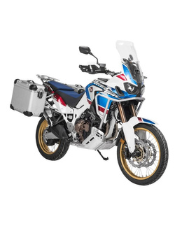 Zestaw: kufry boczne z anodowanego aluminium srebrne "And-S" Zega Evo + stelaże srebrne Touratech Honda CRF1000L Africa Twin (18-22) / CRF1000L Adventure Sports (38+45L)