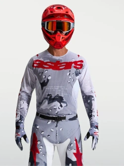 Bluza cross Alpinestars MX Racer Air Lone biało-szaro-czerwona