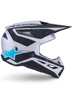 Kask enduro Alpinestars SM3 Heat srebrno-czarno-niebieski