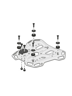 Zestaw: kufer centralny srebrny TRAX ADV + stelaż Adventure-rack SW-Motech BMW S 1000 XR (19-)/ F 900 XR (20-) [pojemność: 38 L] srebrny