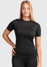 Koszulka termoaktywna damska z krótkim rękawem Redline Saxon 2.0 Merino czarna