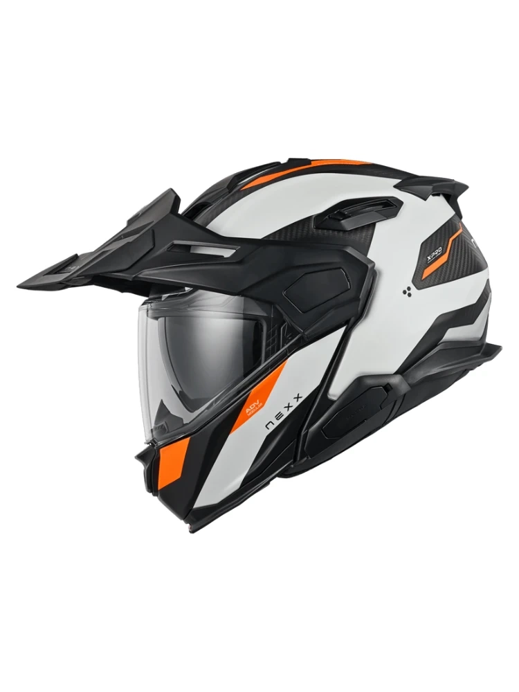 Kask adventure Nexx X.Lifecountry Terra biało-czarno-pomarańczowy matowy