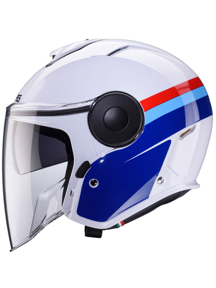 Kask otwarty Caberg Soho Zephyr biało-niebiesko-czerwony