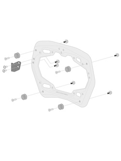 Zestaw: kufry boczne + stelaże EVO TRAX ADV SW-Motech Yamaha MT-07 Tracer (16-23) [poj.: 2 x 45 L] srebrne