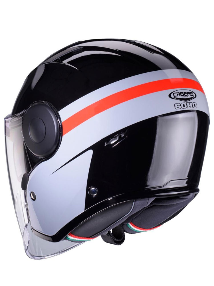 Kask otwarty Caberg Soho Zephyr czarno-szaro-czerwony