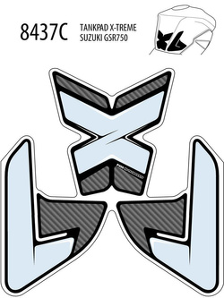 Tankpad PUIG Extreme do Suzuki GSR750 11-16  trzyczęściowy