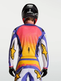 Bluza cross Alpinestars MX Fluid Drag biało-niebiesko-żółte