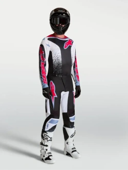 Spodnie cross Alpinestars MX Fluid Drag czarno-biało-niebieskie