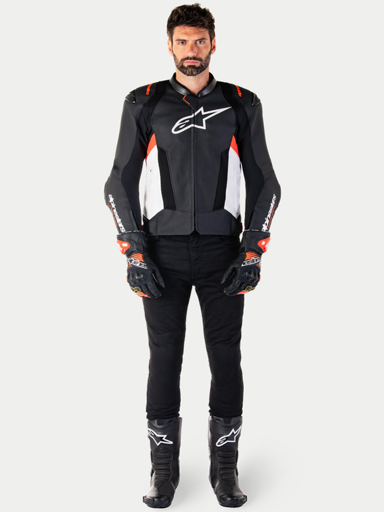Kurtka motocyklowa skórzana Alpinestars Missile V3 Air czarno-biało-czerwona