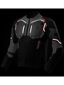 Kurtka motocyklowa tekstylna Rebelhorn Borg II czarno-szaro-czerwona