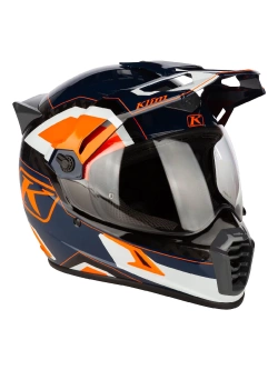 Kask adventure Klim Krios Pro Rally niebiesko-pomarańczowo-biały