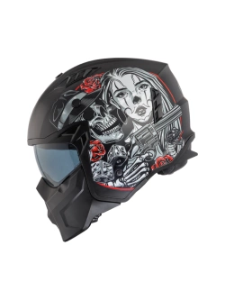 Kask szczękowy Premier Subverter DB 9 BM czarno-biało-czerwony