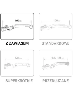 Zestaw regulowanych klamek z zawiasem PUIG Aprilia Dorsoduro 900/ Shiver 750/ 900