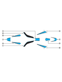 Zestaw naklejek PUIG do Yamaha T-Max 530 12-15 (niebieskie)
