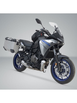 Zestaw: kufry boczne + stelaże PRO TRAX ADV SW-Motech Yamaha MT-07 Tracer (16-23) [poj.: 2 x 37 L] srebrne