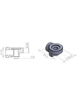 Adapter lusterek PUIG Hi-Tech I/ Hi-Tech II/ Hi-Tech III/ GT/ FT BMW R NineT Racer (17-20) [lewy]