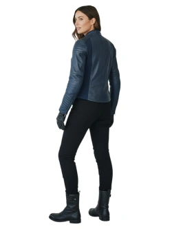 Kurtka motocyklowa damska skórzana REV'IT! Coral niebieska