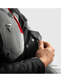 Kurtka motocyklowa tekstylna Rebelhorn Borg II czarno-szaro-czerwona