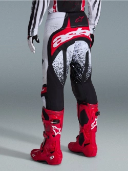Spodnie cross Alpinestars MX Techstar Nomur biało-czarno-czerwone